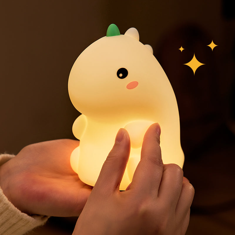 Satsus® Squishy Cute Silicone Dinosaur LED Night Light - Perfect Gift for Kids and Girls