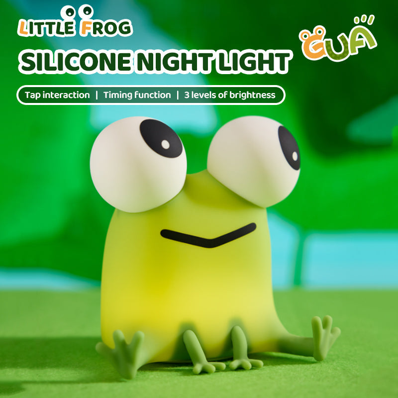 Satsus® Frog Big-Eyed Adorable Small Silicone Squishy Night Light Perfect Gift