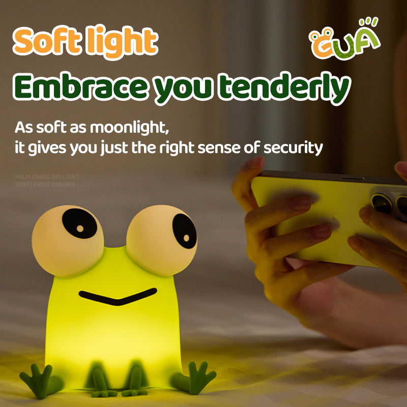 Satsus® Frog Big-Eyed Adorable Small Silicone Squishy Night Light Perfect Gift