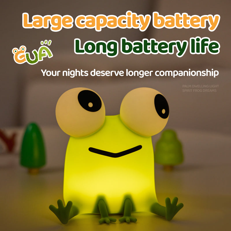 Satsus® Frog Big-Eyed Adorable Small Silicone Squishy Night Light Perfect Gift