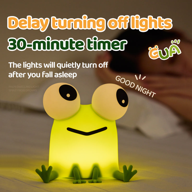 Satsus® Frog Big-Eyed Adorable Small Silicone Squishy Night Light Perfect Gift