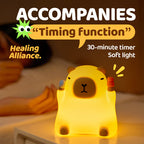 Satsus® Capybara Funny Sitting Silicone Squishy Night Light Perfect Gift