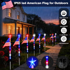 8 Pack Solar Flag Lights 4th of July Decorations Outdoor