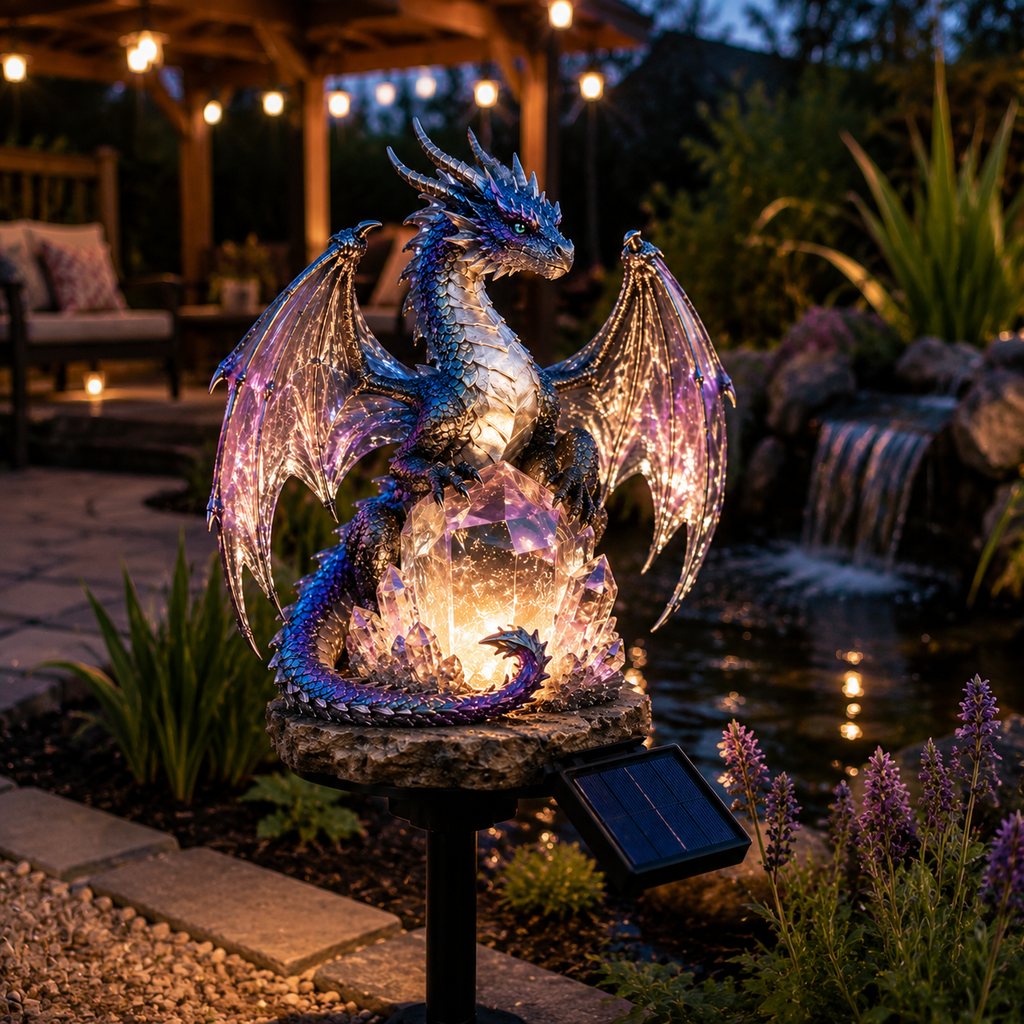Amethyst Crystal Dragon – Solar Dragon Crystal Garden Light