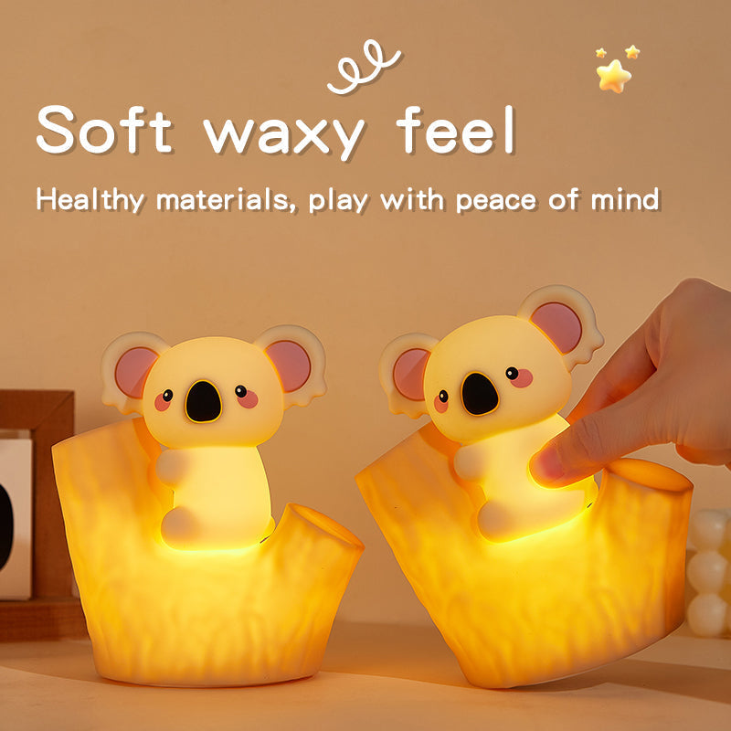 Satsus® Mini Koala on Tree Branch Silicone Squishy Night Light Cute Perfect Gift