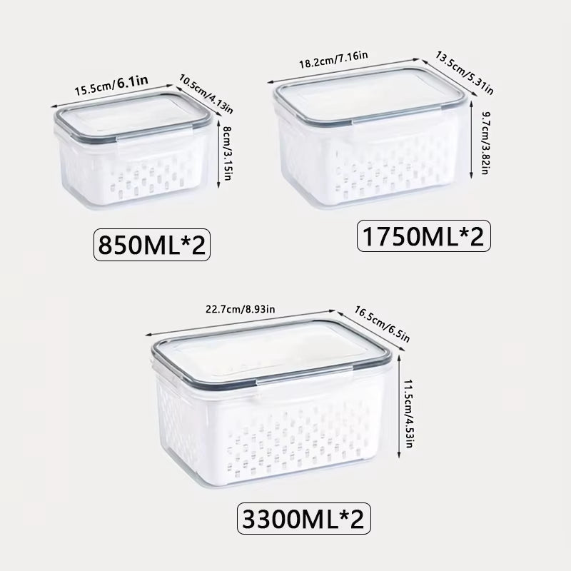Fridge Organizer — Clear, Stackable, BPA-Free, Produce Saver, Food Storage, Refrigerator Bin