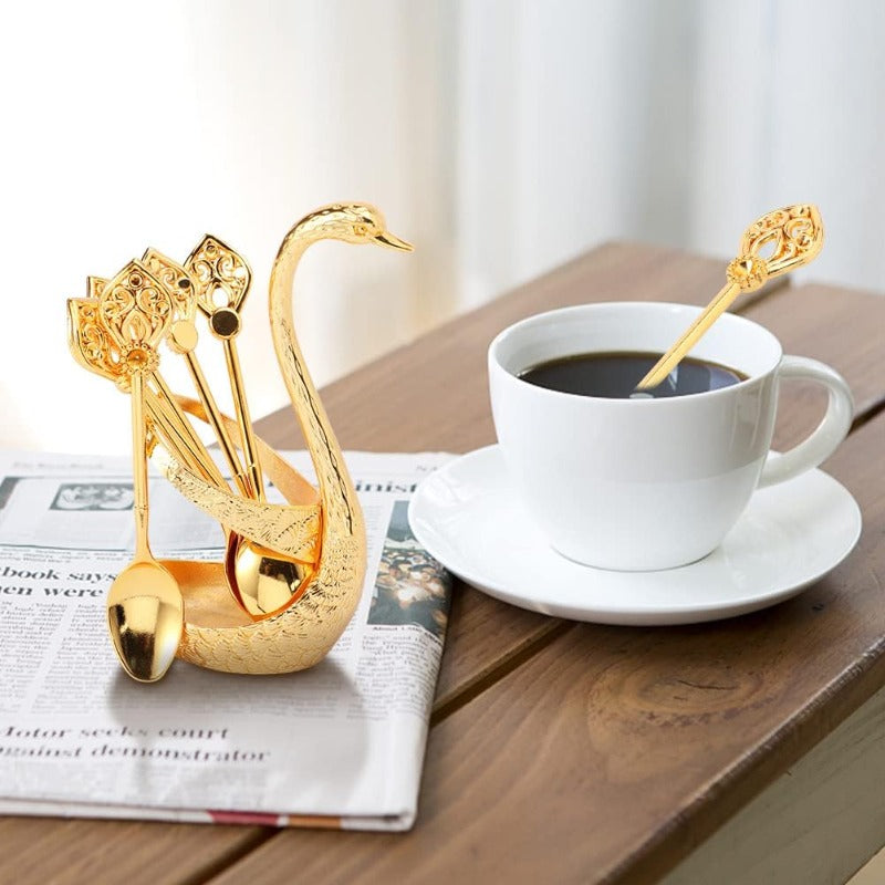 Elegant Swan Spoon Set