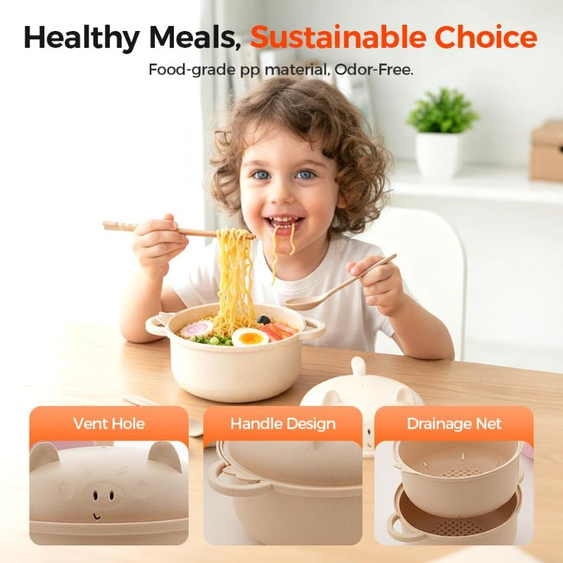 Cute Piggy Ramen Bowl Set