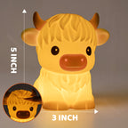 Satsus® Highland Cow Silicone Squishy LED Night Light - Perfect Gift for Kids and Girls