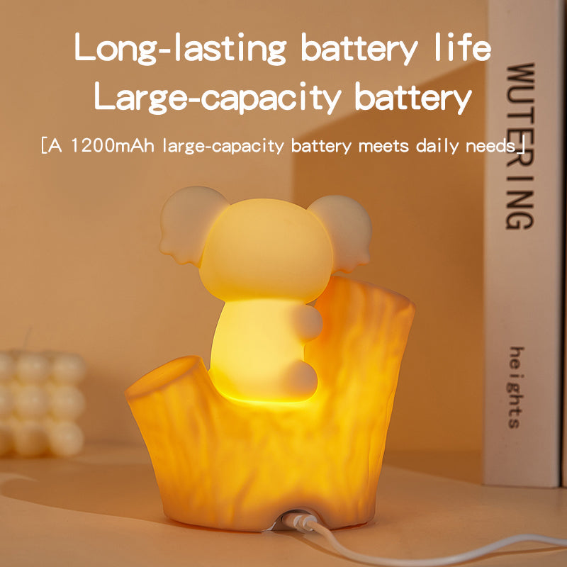 Satsus® Mini Koala on Tree Branch Silicone Squishy Night Light Cute Perfect Gift