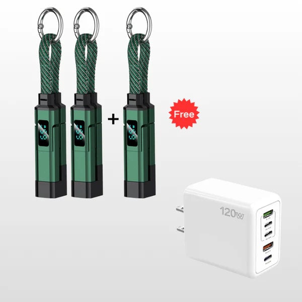 4-in-1 Digital Display Keychain Charging Cable