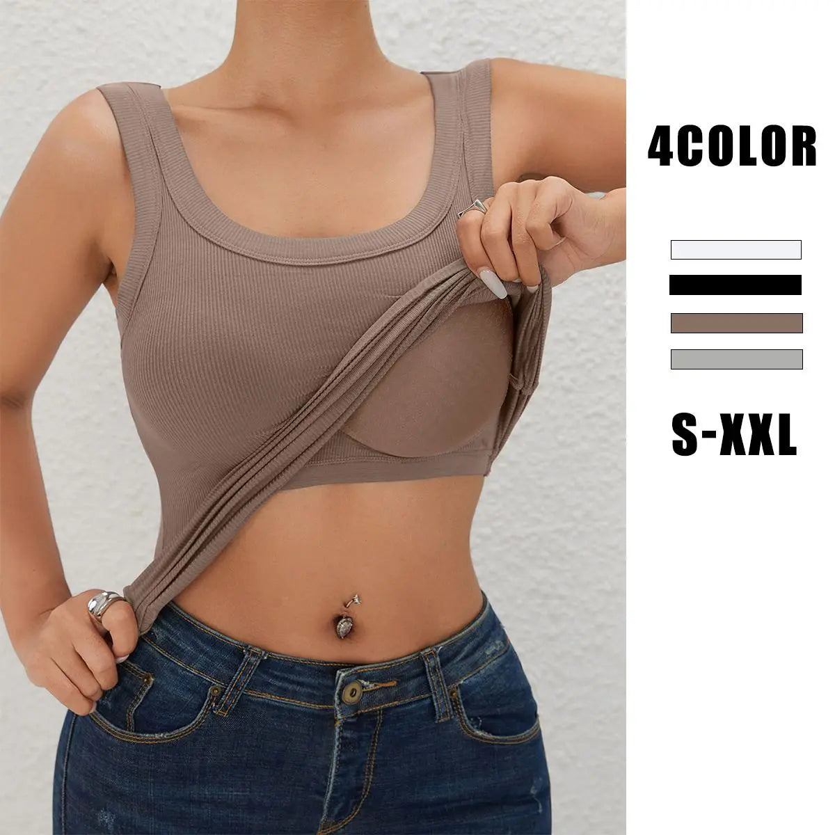 Seamless Padded Ribbed Tank