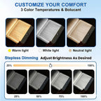 LED Book Reading Light — Portable, Rechargeable, Adjustable Brightness, Clip-On, Eye-Caring, Flexible Neck