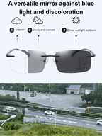Diamond-cut frameless blue light blocking glasses