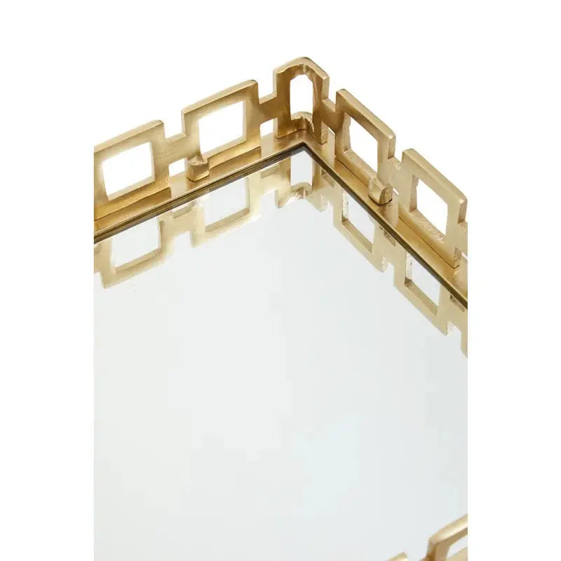 Square Gold Mirrored Tray