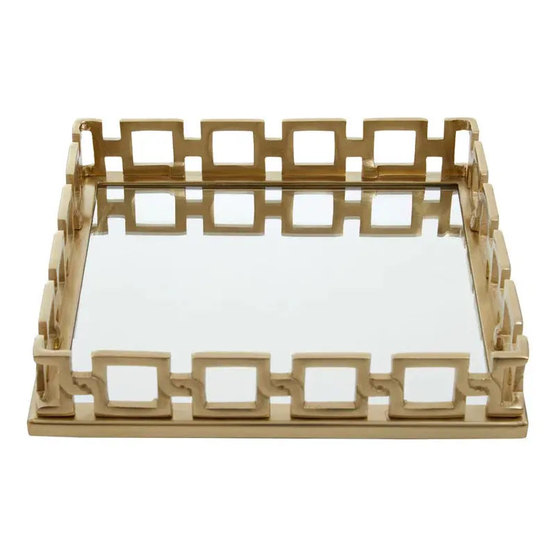 Square Gold Mirrored Tray