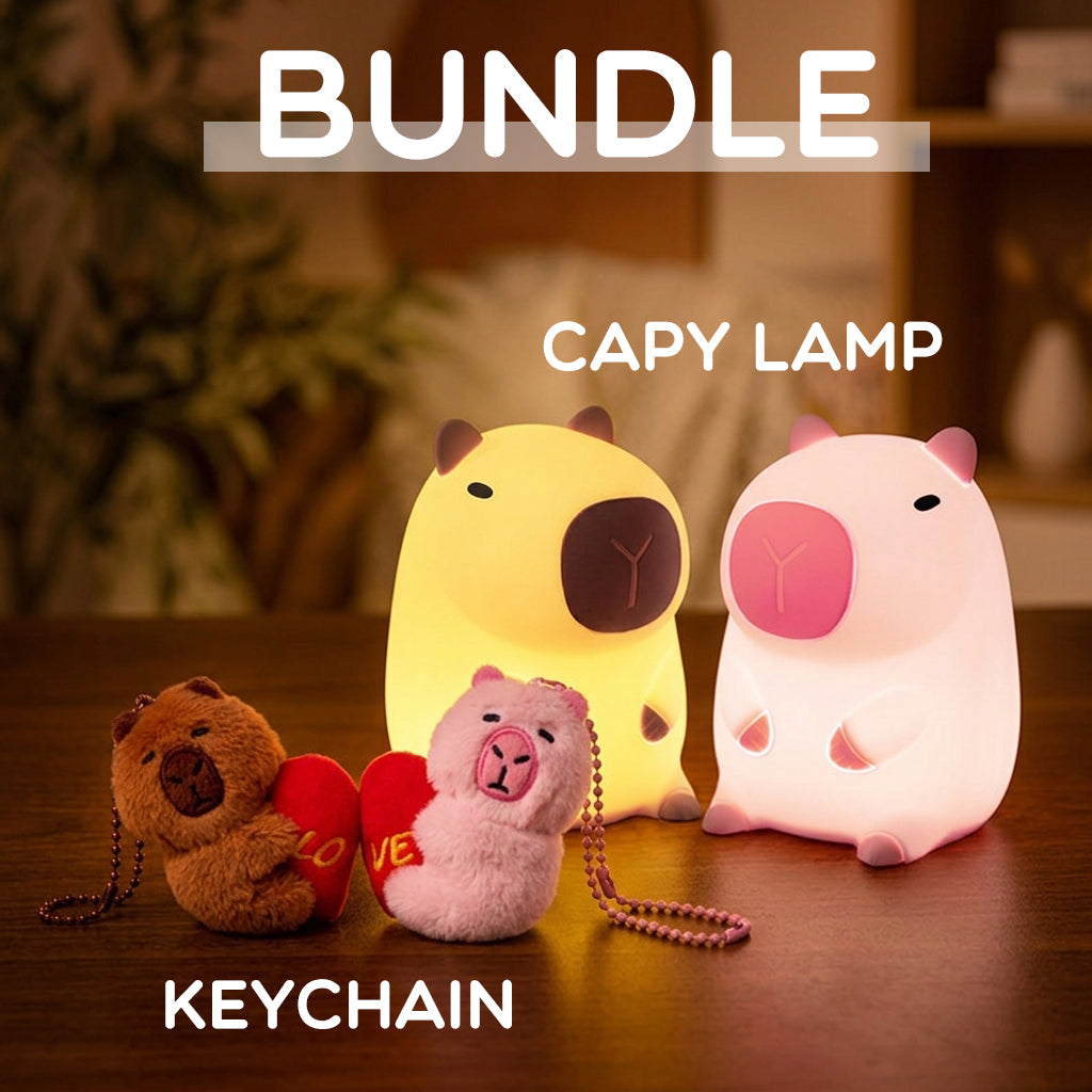 Satsus® Capybara with Keychain Bundle Squishy Night Light - Perfect Gift
