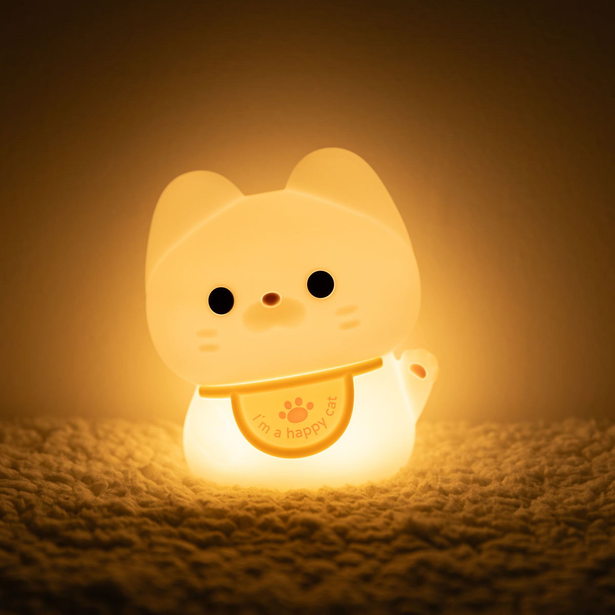 Satsus® Squishy Silicone Happy Cat LED Night Light - Perfect Gift for Kids and Girls