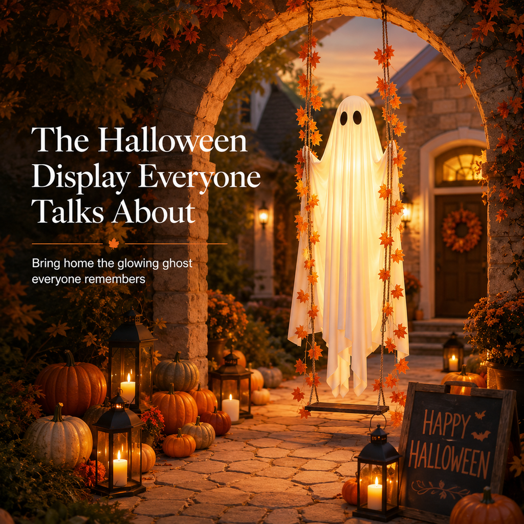 Swinging Ghost – Light-Up Halloween Porch Decor