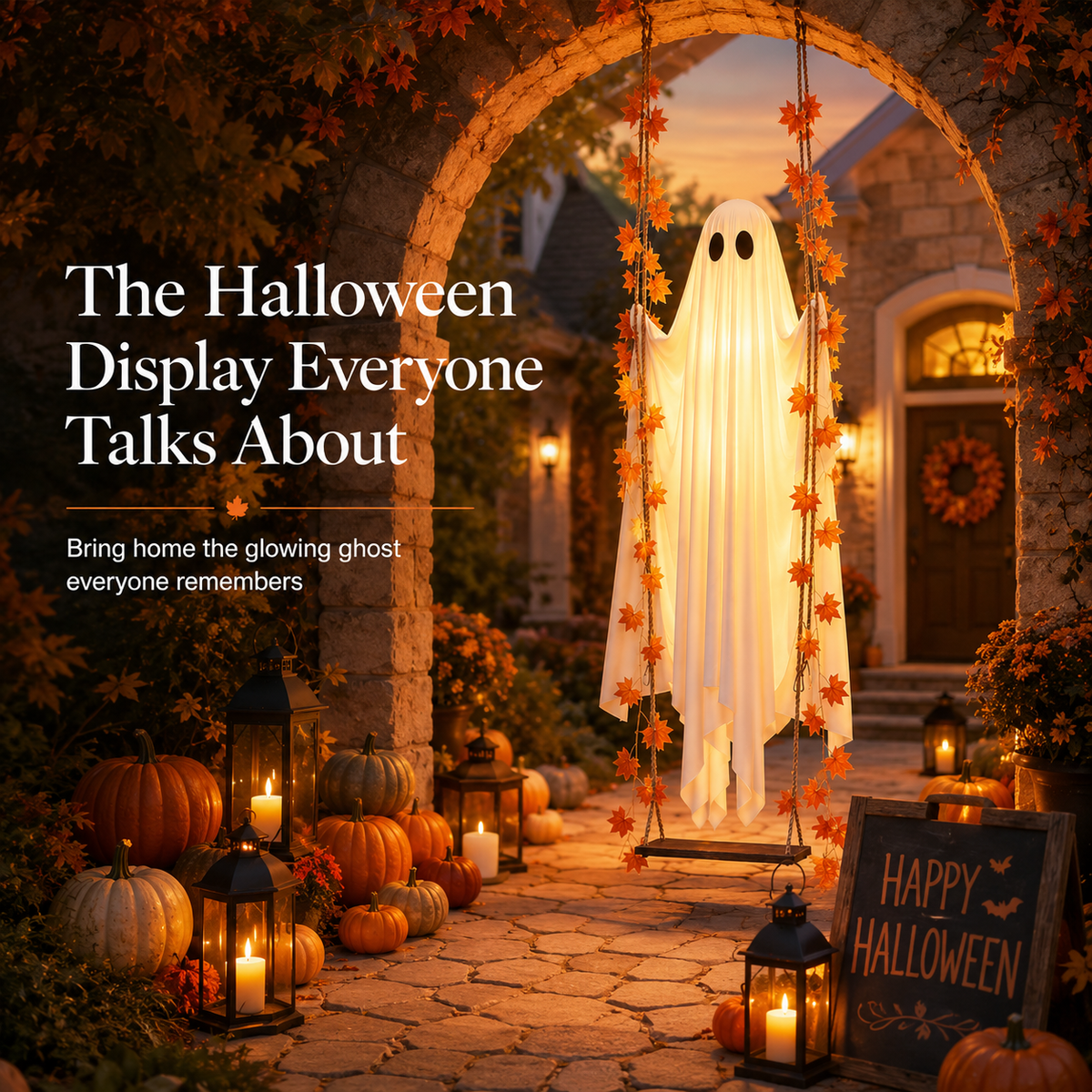 Swinging Ghost – Light-Up Halloween Porch Decor
