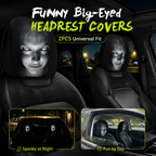 Funny Cartoon Car Headrest Covers – 2PCS Universal Fit