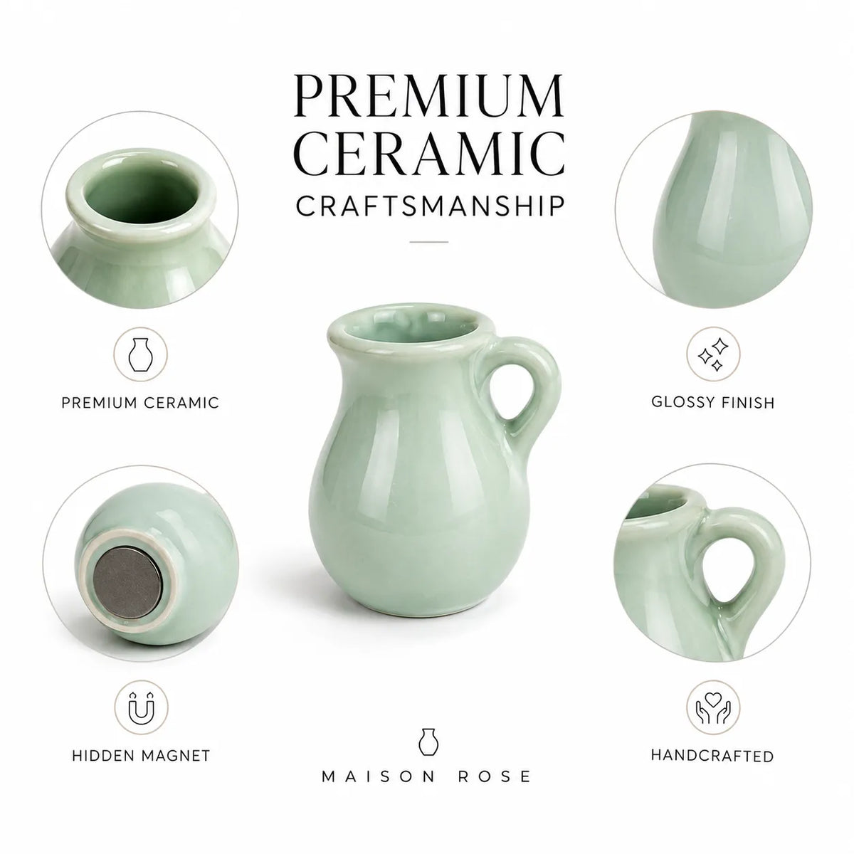 Flora Mini Vase Ceramic Magnets