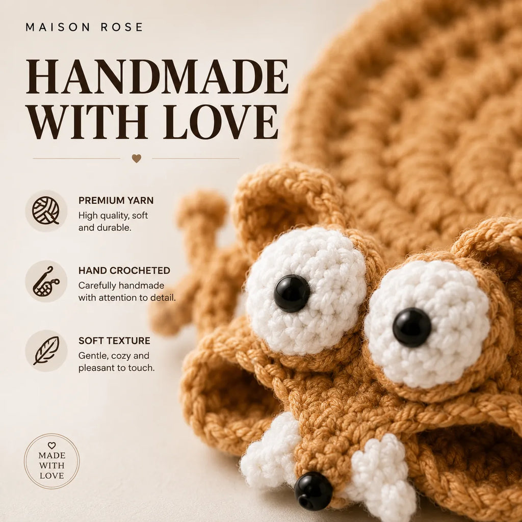 CozyCritters – Hand-Crocheted Animal Coasters