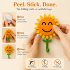 BloomHook – Retractable Sunflower Wall Hook