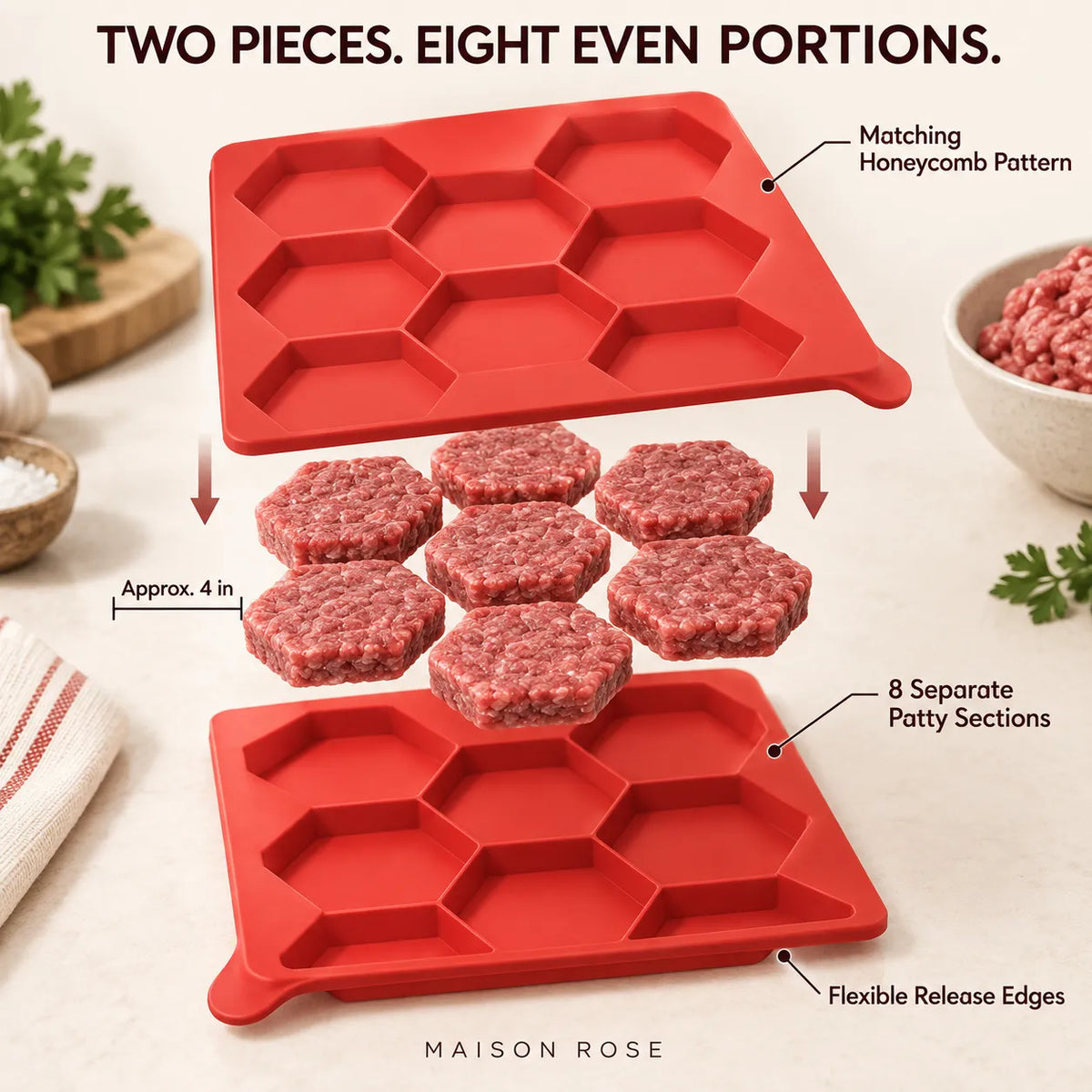 PattyPrep – Silicone Burger Patty Mold