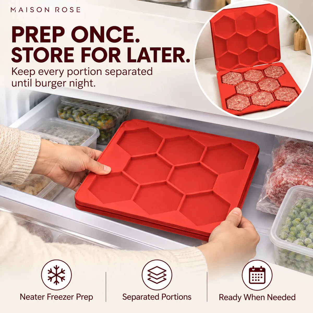 PattyPrep – Silicone Burger Patty Mold