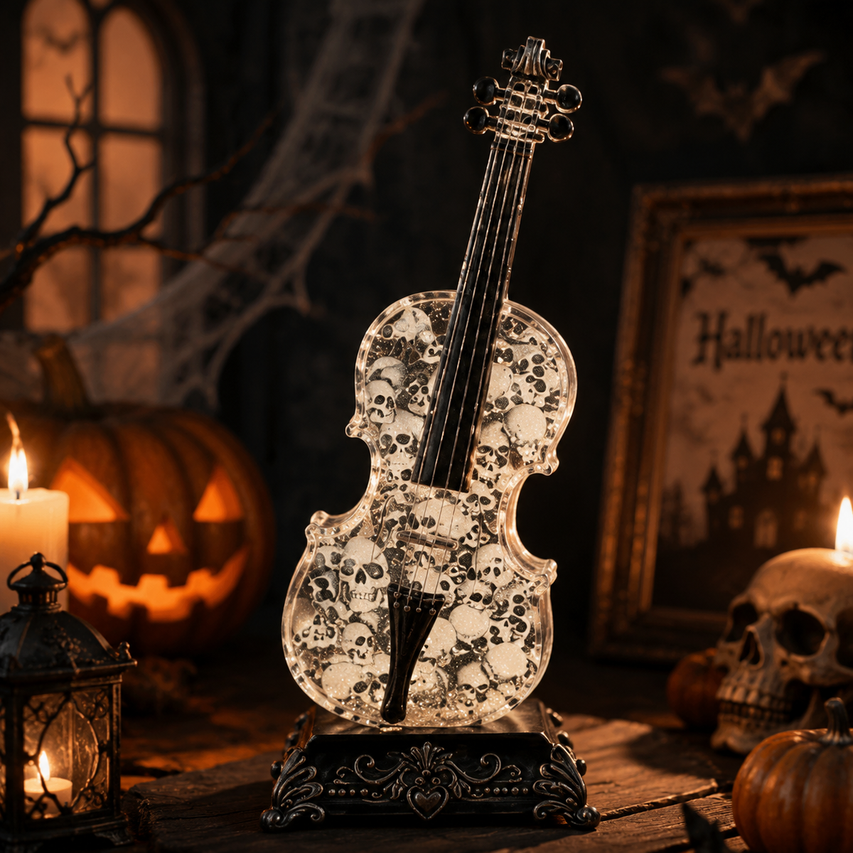 Crystal Violin Music Box – Bluetooth Speaker With Dream Light & Snow Effect