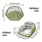 Square Leaf Print Inflatable Water Lounge Float