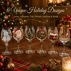 Christmas 3D Wine Glass Collection Gift Box Set