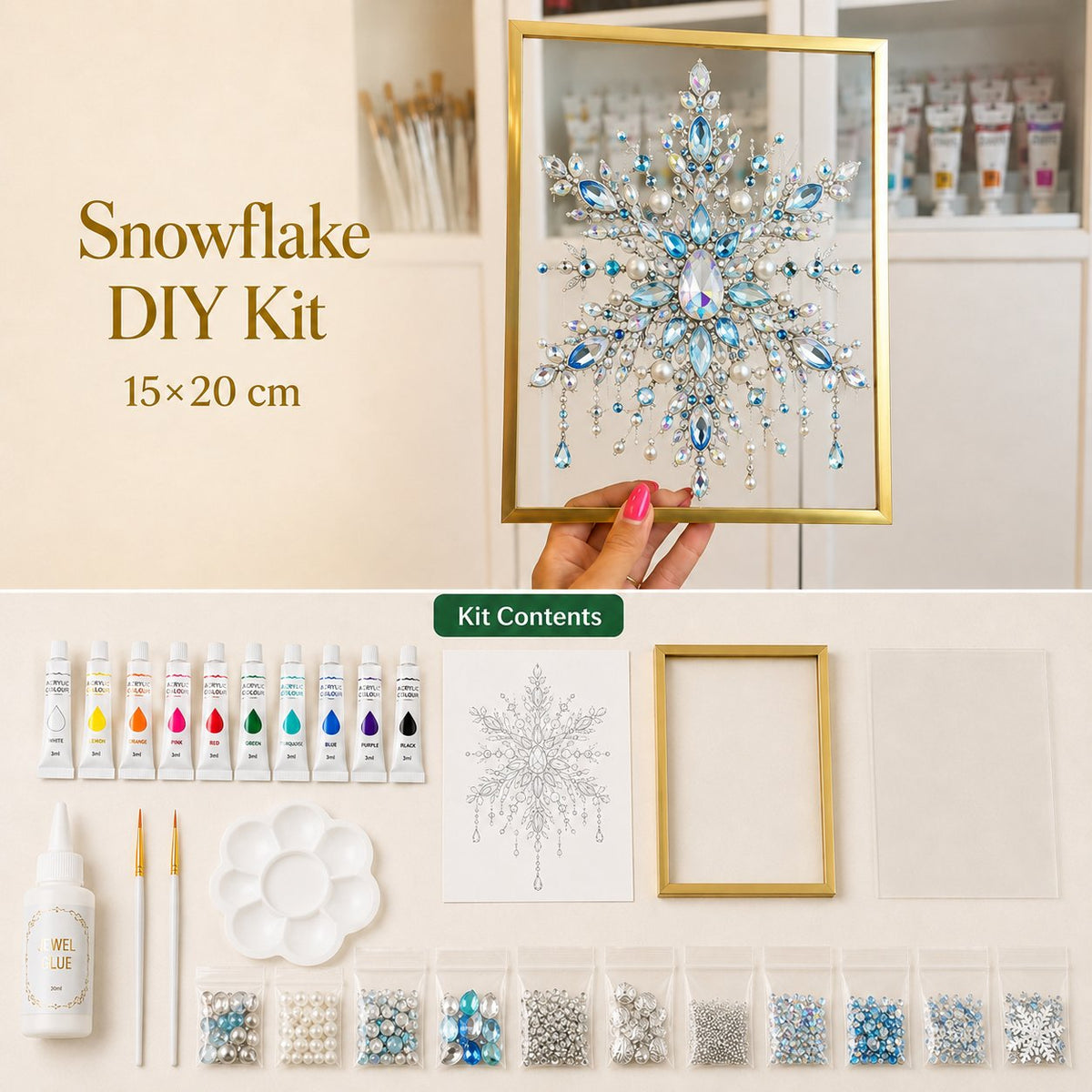 DIY Jeweled Christmas Art Frame Kit – 8 Designs
