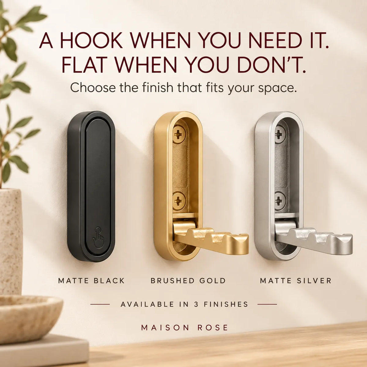 HideHook – Foldable Wall-Mounted Coat Hook