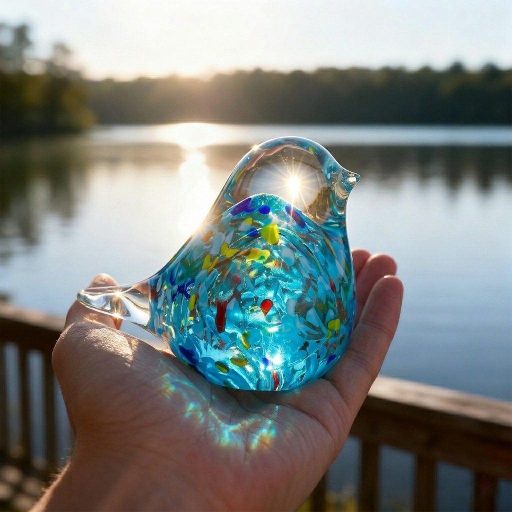 Hand Blown Glass Bird Ornament – Elegant Handmade Home Decor