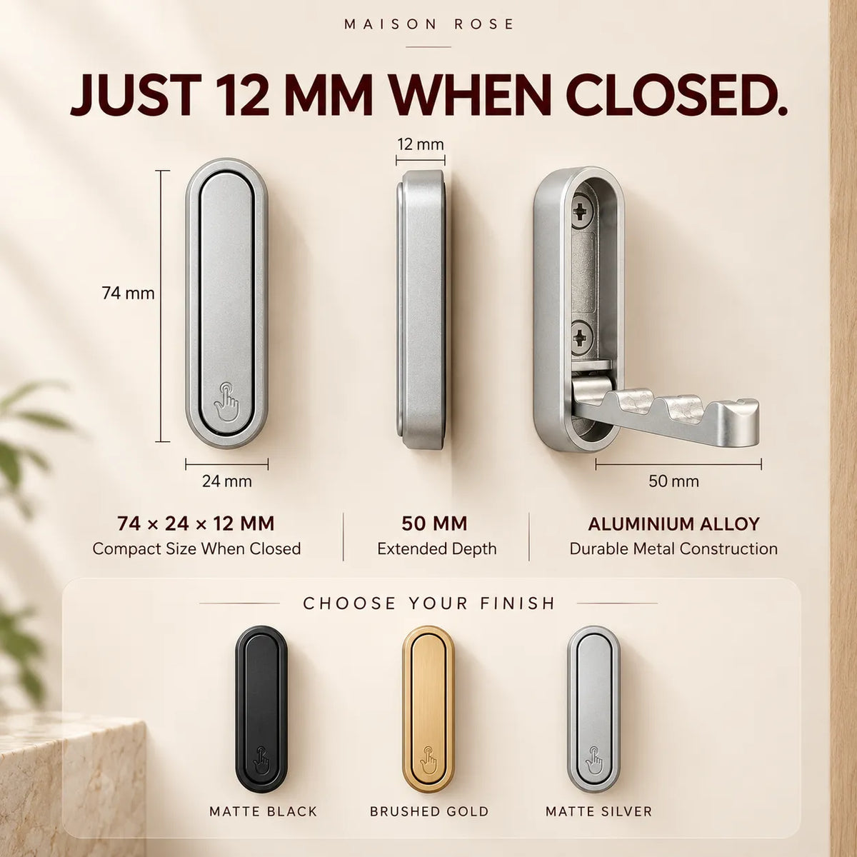 HideHook – Foldable Wall-Mounted Coat Hook