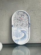 Rustic Terrazzo & Marble Oval Tray