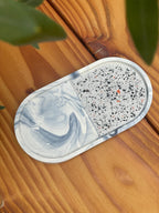 Rustic Terrazzo & Marble Oval Tray