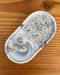 Rustic Terrazzo & Marble Oval Tray