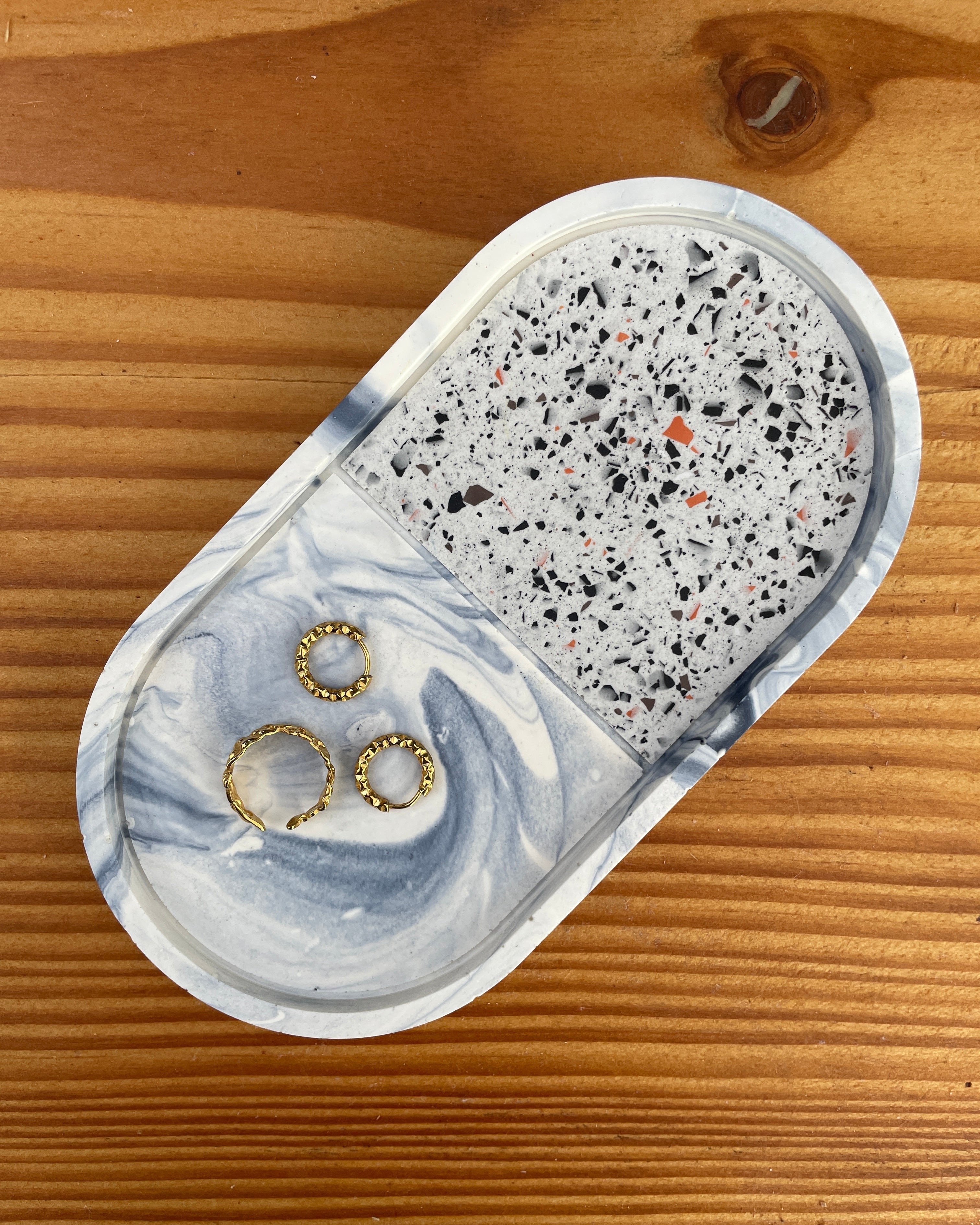 Rustic Terrazzo & Marble Oval Tray