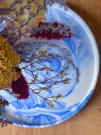 Blue Marble Round Jesmonite Tray