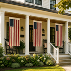 4 x 2.3 Ft Lighted Rag American Flag Banner -  USA 250th Celebration