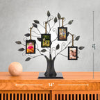 Antique Bronze Family Tree Ornament - 4-Frame Hanging Photo Display
