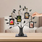 Antique Bronze Family Tree Ornament - 4-Frame Hanging Photo Display