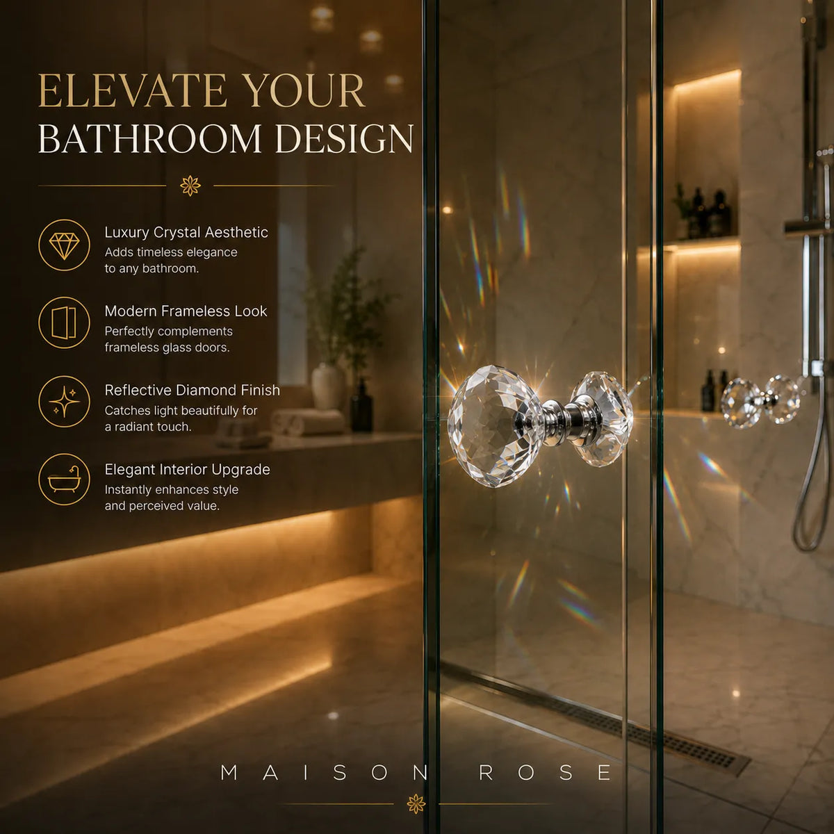 Lumina Crystal – Glass Cabinet Knobs