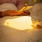 Satsus® Squishy Silicone Lazy Duck LED Night Light - Perfect Gift for Kids and Girls