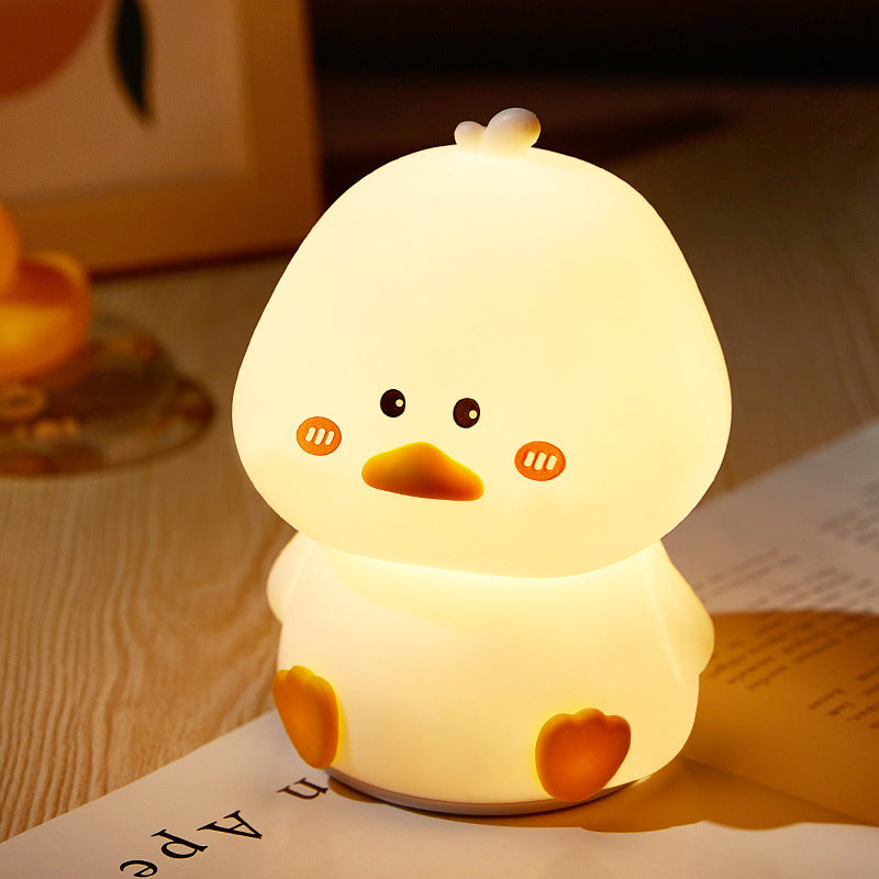 Satsus® Squishy Silicone Shy Duck LED Night Light - Perfect Gift for Kids and Girls