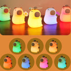 Satsus® Flower Capybara Squishy Silicone Night Light - Perfect Gift for Kids and Girls