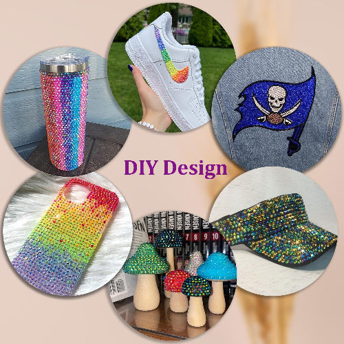 DIY Nail Flatback Rhinestones Kit | 40.000+ AB Crystal Gems with Adhesive & Pickup Tool for Salon-Quality Nail Art-8YF7